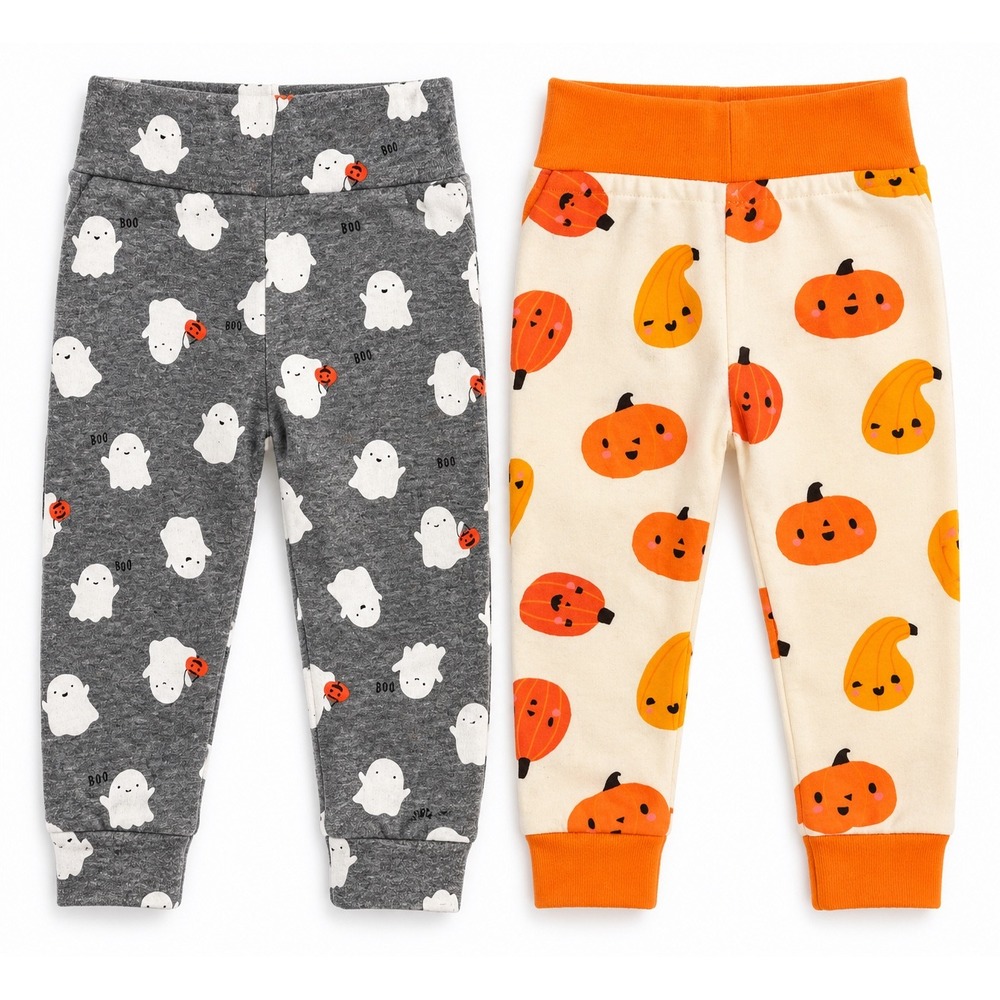 Carter's Old Navy Halloween Baby Leggings Bundle 9M + 6-12M Ghost Pumpkin Fall